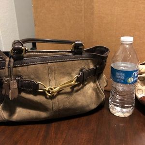 Sued green Coach handbag